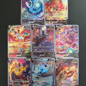 Eevee evolutions v alternate art Full Eeveelutions set - 8 cards - HOLO custom handmade textured proxy