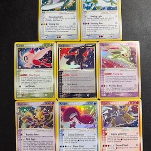Gold star 8 card set - HOLO custom handmade proxy - umbreon, Espeon gold star and more