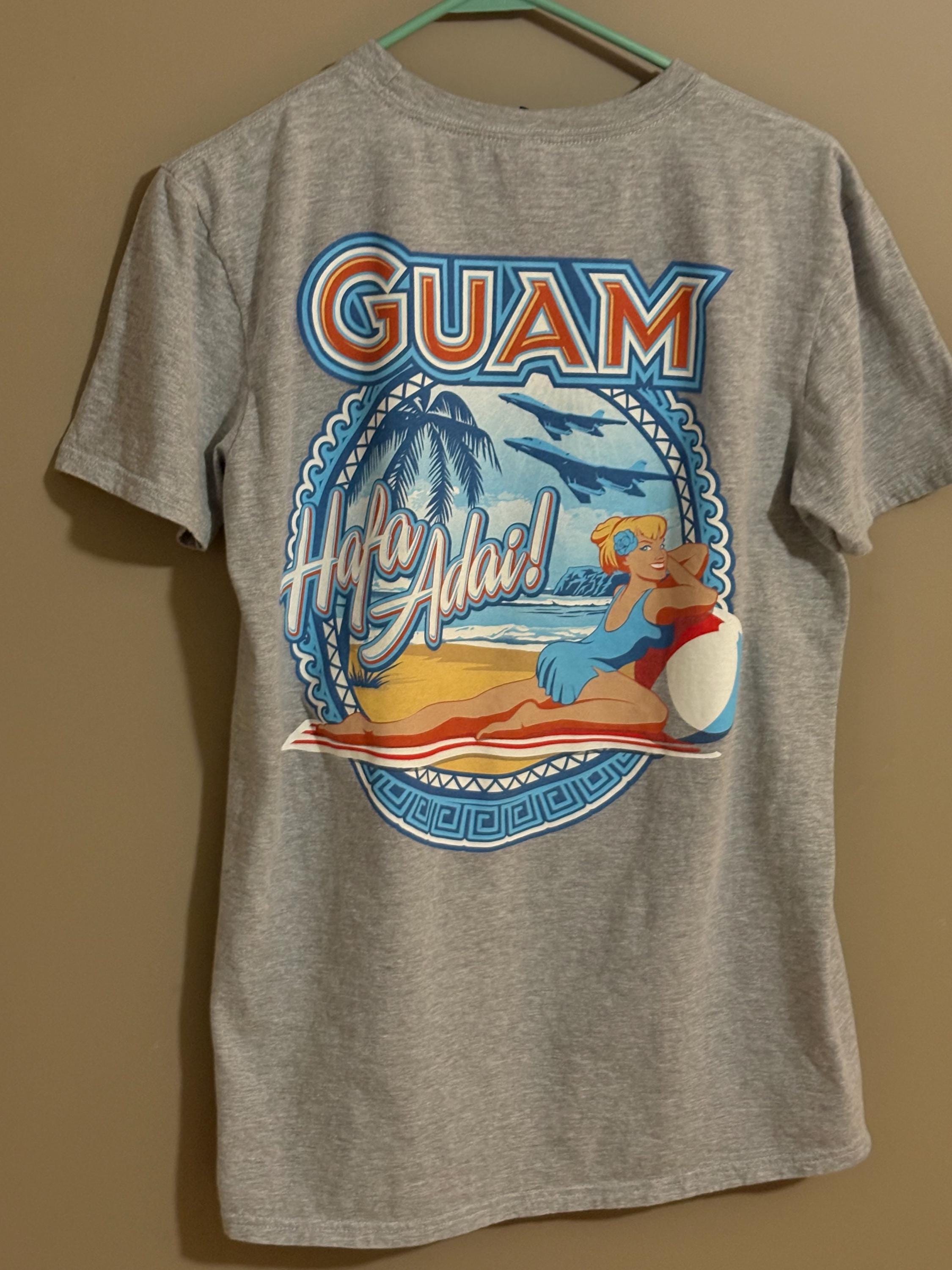 90s　vintage　USA製　GUAM　ガダオ洞窟　壁画アート　白Tシャツ Vintage guam t shirt - Gem
