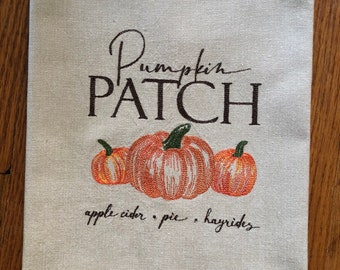 Pumpkin Patch machine embroidered kitchen towel