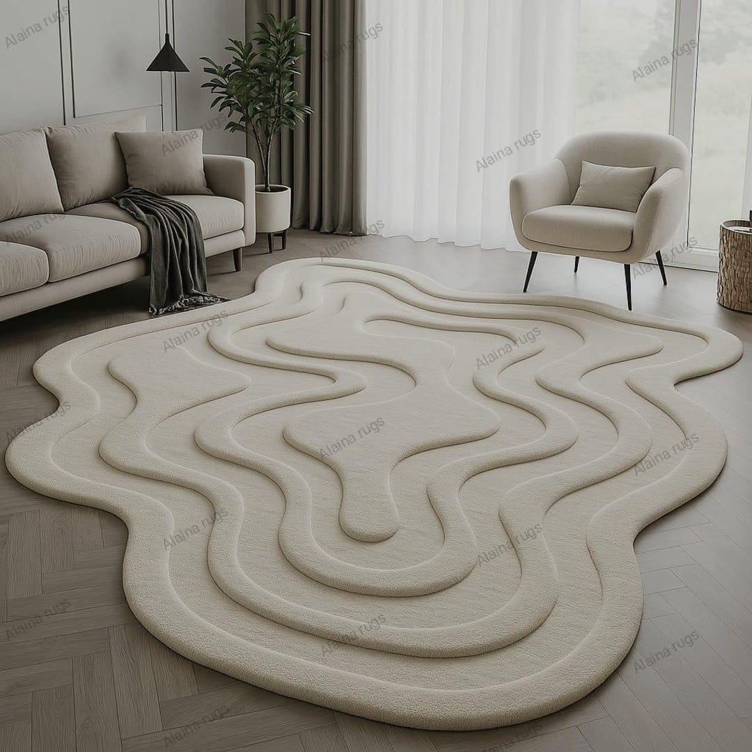 Rod Wave Rugs Hand Tufted Wool Wave Rug: Modern Sculptural Design - Etsy