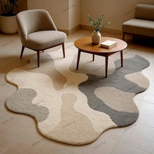Organic Flow Modern Hand-Tufted Area Rug Featuring A Bold and earthy tones Living room rugs, Bedroom Rug Dining Room Rug 5x8 6x9 8x10 9x12