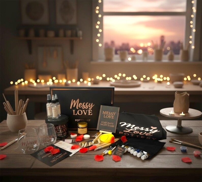 DIY Air Dry Clay Pottery Kit Couples Date Night Gift Box Anniversary ...