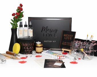 DIY Air Dry Clay Pottery Kit Couples Date Night Gift Box Anniversary Experience Activity Crafting Set