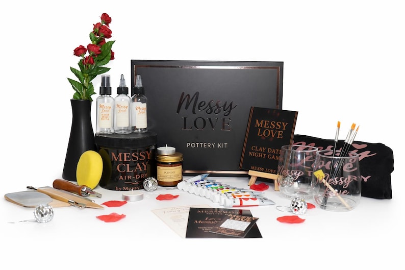 DIY Air Dry Clay Pottery Kit Couples Date Night Gift Box Anniversary ...