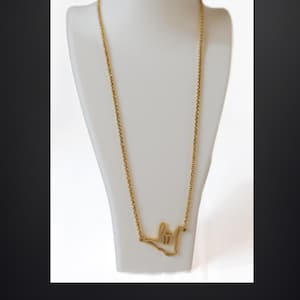 ASL I Love You Necklace Silver or Gold Hand Sign Jewelry for Deaf Community Interpreter Teacher Gift Student Sign Language Necklace Gift