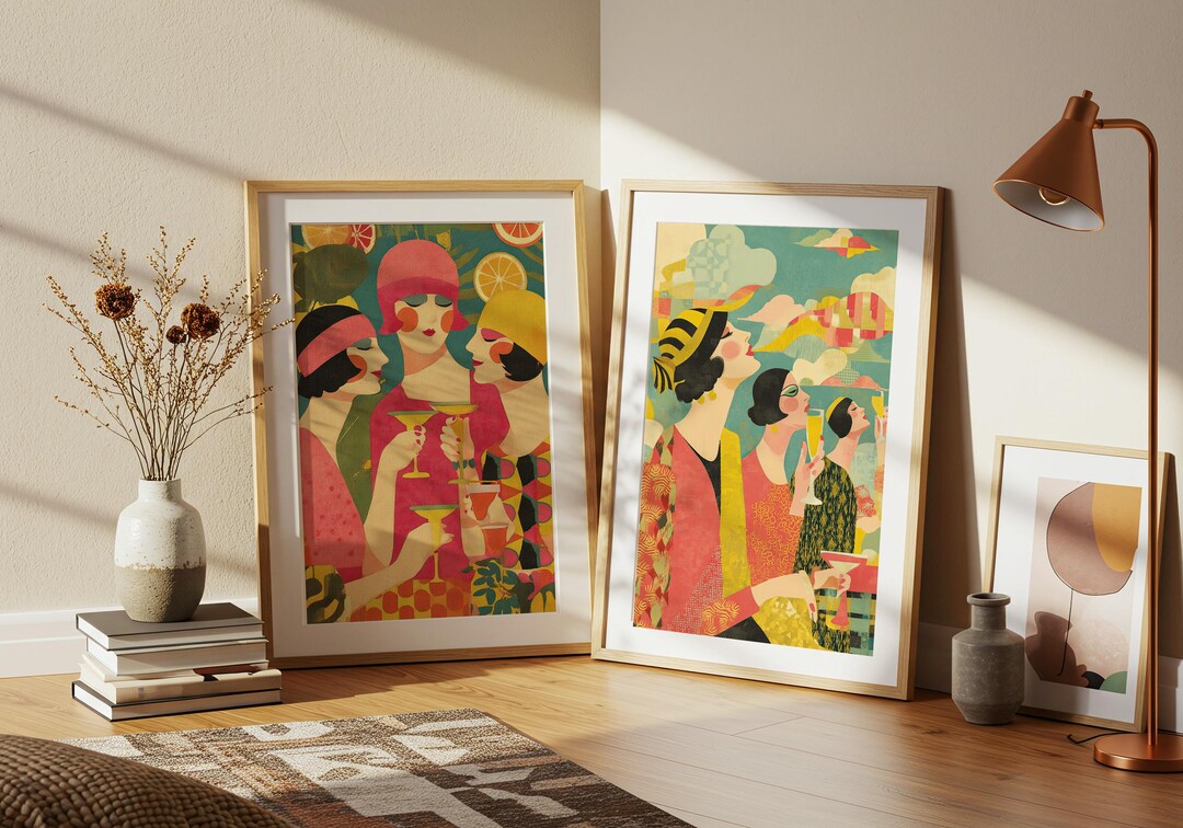 Art Deco Cocktail Print Set: 1920s Glamour, Roaring Twenties (digital ...
