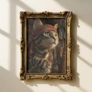 Cat First Mate | Pirate Animal Wall Art | Nautical Adventure Poster | Fun Kids Room Decor | Gift for Children Who Love Pirates
