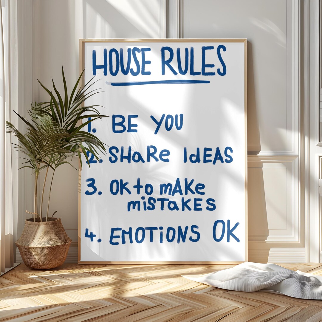 Trending, Poster, Digital Poster, House Rules, List, Blue, Emotions OK ...