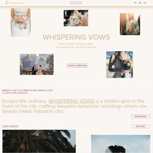 Wedding agency website, website template, template created on Wix Studio.