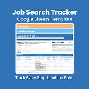 Job Search Tracker Spreadsheet – Google Sheets Template for Applications, Interviews, Offers | Career & Resume Planner