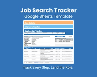 Job Search Tracker Spreadsheet – Google Sheets Template for Applications, Interviews, Offers | Career & Resume Planner