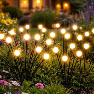Luminárias solares de jardim em formato de vaga-lume | Luminárias solares de jardim à prova d'água em formato de vaga-lume | Decoração de jardim com LED oscilante | Luminárias solares de jardim em formato de vaga-lume