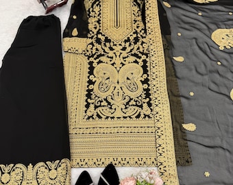 Embroidered Georgette Salwar Kameez: Pakistani Wedding Outfit