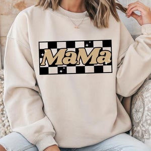 Retro Checkered Mama PNG, Distressed Shirt Design, Checkered Sublimation, Digital Print, Digital Download,