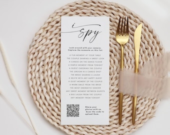 I Spy Wedding Game Template, I Spy wedding game, Capture The Love Game, Qr Code Capture The Love, Minimalist Modern, Editable Canva Template