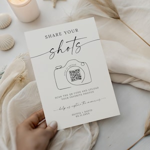 QR Code Sign Wedding Photos, QR Code Photo Album for Picture Sharing, Wedding Photo Sign, Share Your Shots sign, Printable, 5x7, 8x10, A4