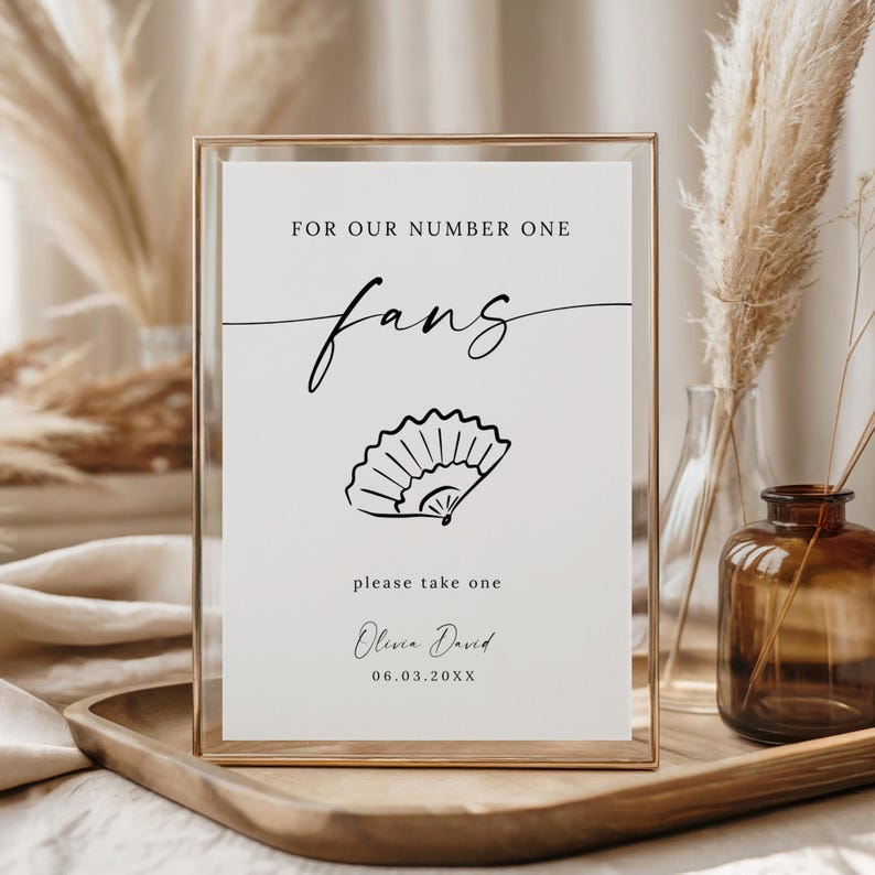 Wedding Fan Sign Template, Minimalist Modern, for Our Number One Fans ...
