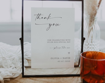 Minimalist Wedding Favor Sign Template, Please Take One Favor Sign, Modern Wedding Reception Favor Table Sign, Editable Canva 5x7 A4 8x10