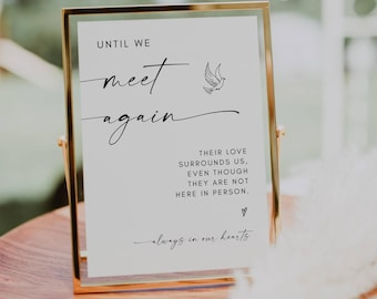 Minimalist In Loving Memory Sign Template, Canva Editable Wedding Memorial Sign, Until We Meet Again Sign, Remembrance Sign 5x7, A4, 8x10