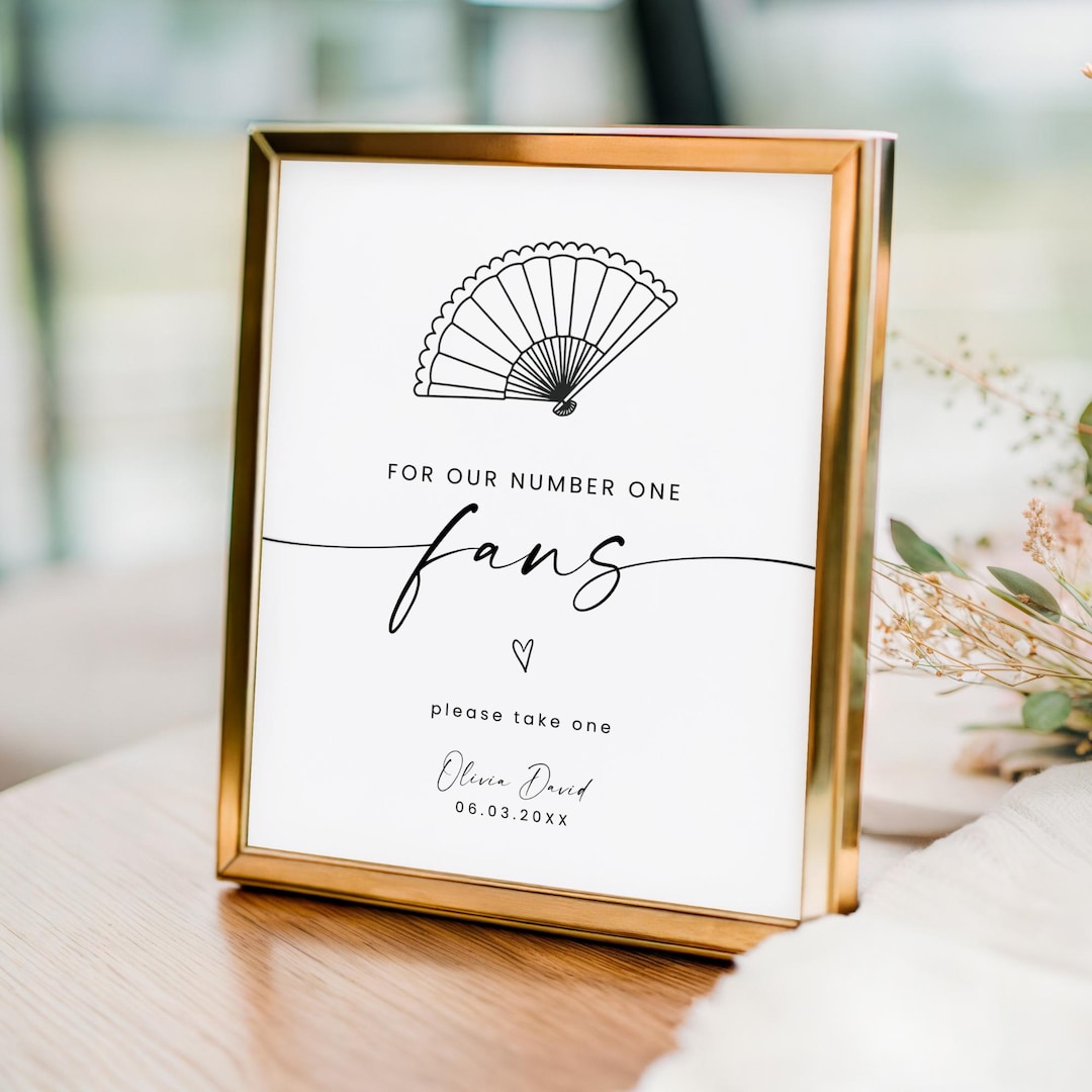 Wedding Fan Sign, for Our Number One Fans Sign, Minimalist Wedding ...