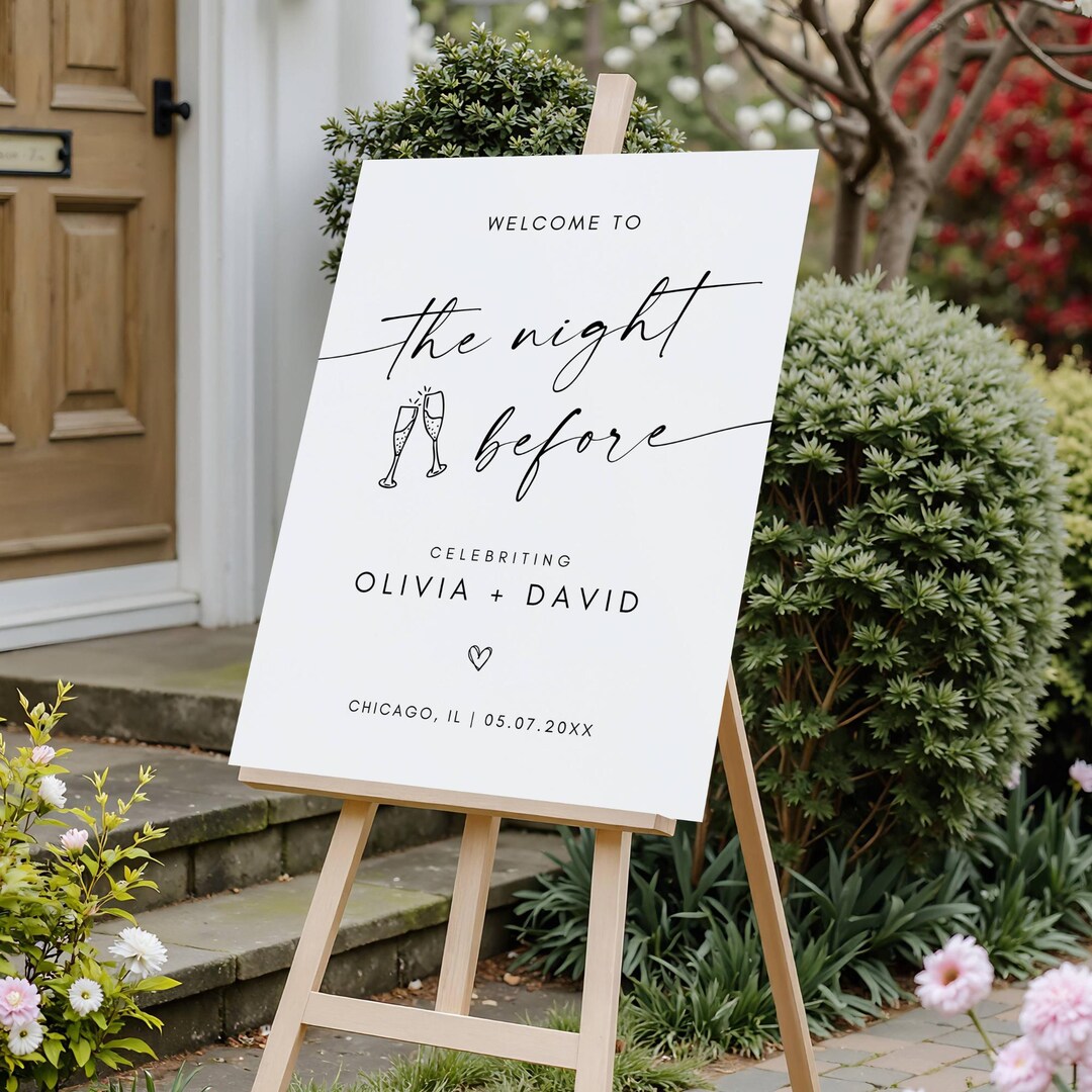 The Night Before Wedding Welcome Sign, Wedding Rehearsal Dinner Welcome ...