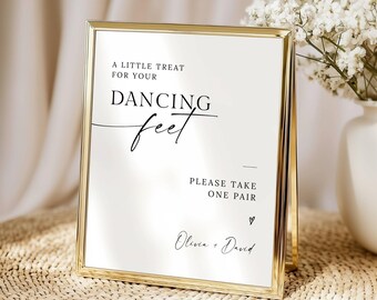 Dancing Feet Sign, Wedding Flats Sign, Simple Dancing Shoes Sign, Printable Dance Floor Sign, Modern Minimalist, Canva Editable Template