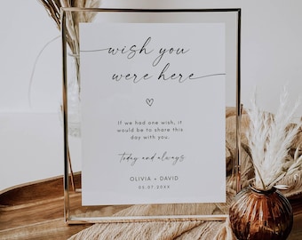Minimalist In Loving Memory Wedding Sign Template, Wish You Were Here Memorial Sign, Until We Meet Again Sign, Memorial Sign, Editable Canva