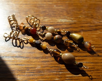 Crystal Wire Hair Spirals | Boho Gemstone Beads, Gold or Silver Wire Adornments