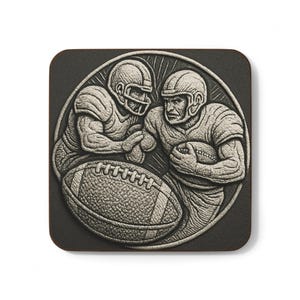 Football Themed Hardboard Coaster Set - Perfect Gift for Sports Fans, Home Bar Decor, Game Day Essentials, Unique Housewarming Gift, [...]