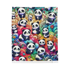 Panda Print Plush Blanket, Cozy Throw for Kids, Soft Snuggle Blanket, Cute Nursery Decor, Unique Gift for Animal Lovers