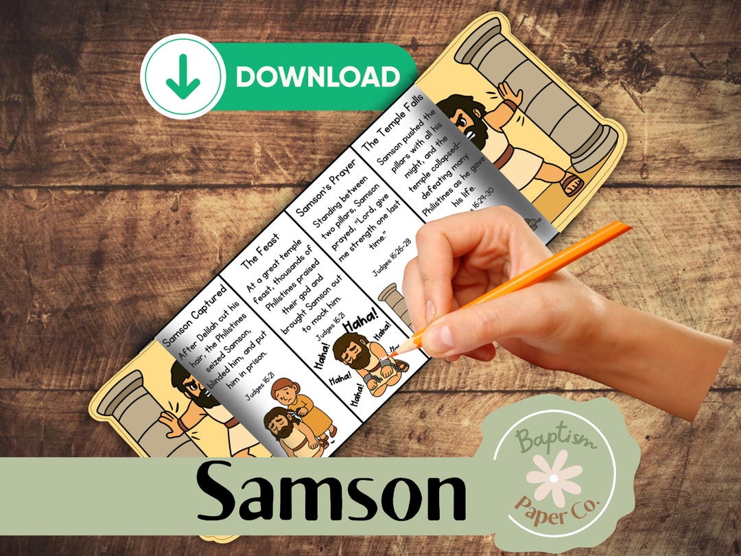Samson Craft Kit Samson Bible Story Craft: Folding Book Activity (digital Download) - Etsy