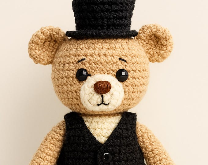 Amigurumi Teddy Bear Pattern Set | Crochet Plush Toy & Gentleman Bear PDF | Cute Toy Pattern