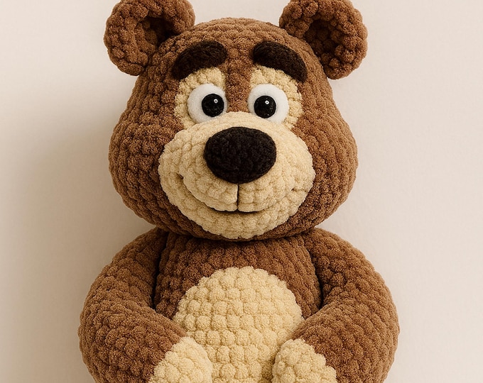 Upright Cartoon Bear Amigurumi Crochet Pattern PDF – English – Himalaya Baby Plush Soft Yarn