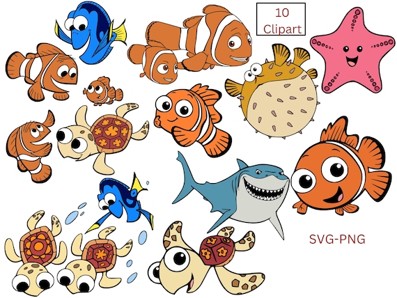 Nemoo SVG, Nemoo PNG Clipart Bundle, Nemoo Digital Papers,Clipart for Nemoo Birthday, Nemoo Cake Topper | Nemoo Vector ClipArt's Download