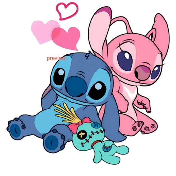 Cute Blue and Pink Alien Couple Clipart | Love Cartoon SVG PNG JPG for Crafts & Stickers