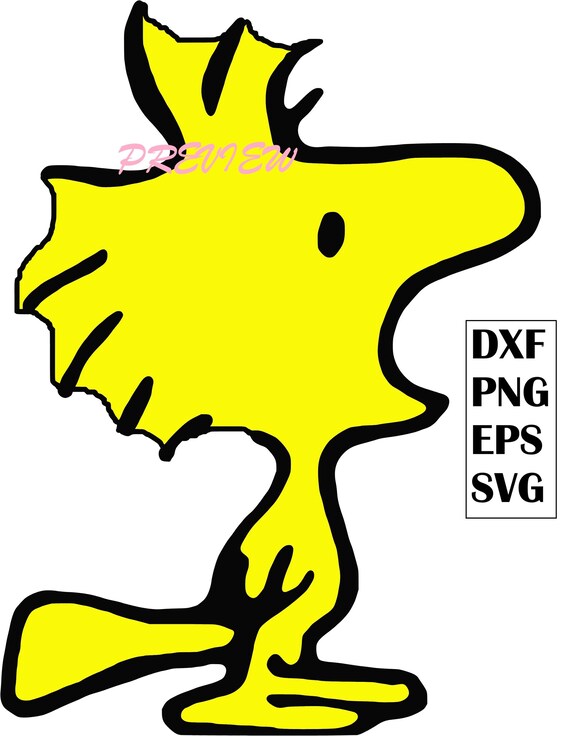 Yellow Cartoon Bird Side Profile – Vector Outline DXF PNG EPS Svg