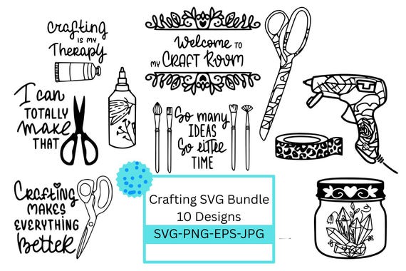 Crafting SVG Bundle | Funny Craft Quotes | Crafters clipart