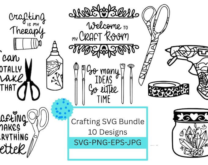 Crafting SVG Bundle | Funny Craft Quotes | Crafters clipart