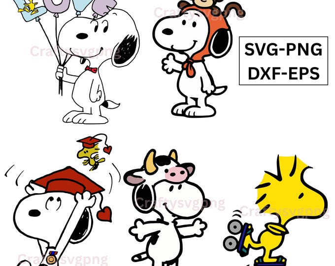 Cute Cartoon Puppy Svg Bundle | Love Graduation Roller Skate Clipart | Png Dxf Eps Cricut Silhouette Download