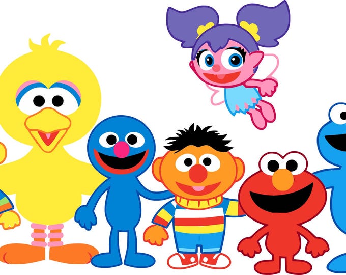 Cute Cartoon Character Clipart Bundle SVG PNG – Colorful Monsters, Yellow Bird & Fairy – Kids Party, Nursery Wall Art and Cricut Crafts