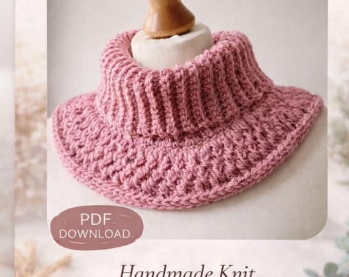Crochet Cowl Pattern | Roll Neck Winter Warmer (PDF Pattern, US Terms)