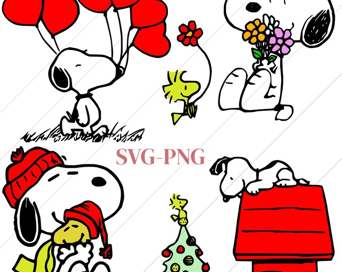 4 SVG/PNG  Best Designs Bundle, Cute Cartoon Beagle Dog