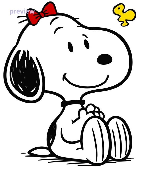 Cute Cartoon Beagle Dog with Red Bow Clipart | Adorable Puppy SVG PNG for Crafts & Stickers