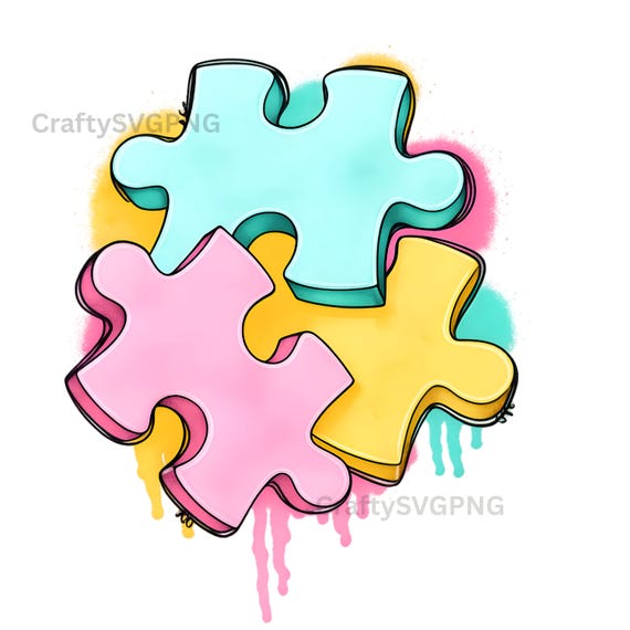 Autism puzzle piece png sublimation design download, Autism awareness png, Autism puzzle png, sublimate designs download 1 PNG File
