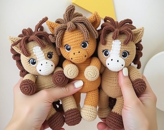 Crochet Horse Amigurumi Pattern – Plush Stuffed Animal DIY (PDF Download)