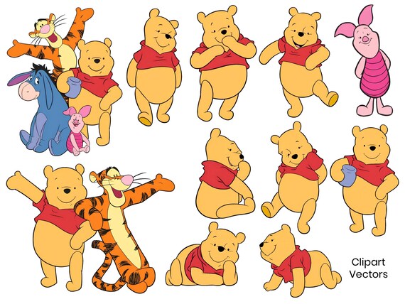 Cute Honey Bear Clipart Bundle SVG PNG – Yellow Bear with Friends Digital Download for Cricut & Silhouette –Nursery Wall Art and kids Crafts
