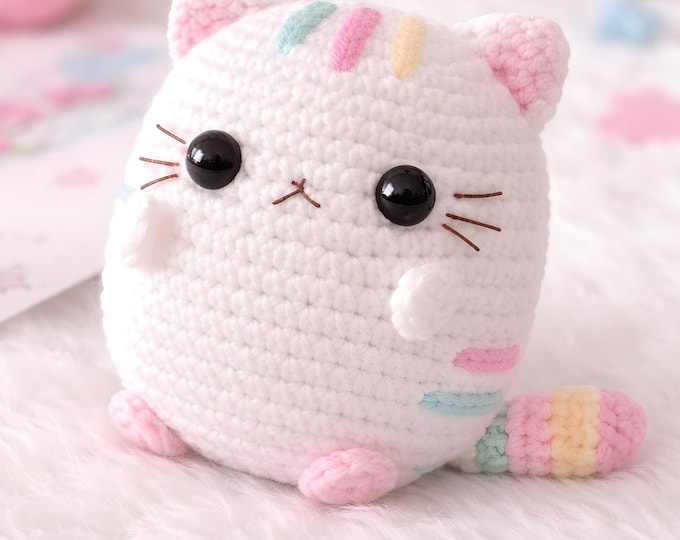 Little Cat Amigurumi Pattern PDF | Crochet Cat Plush | English + Portuguese | Cute Kitten Amigurumi Pattern
