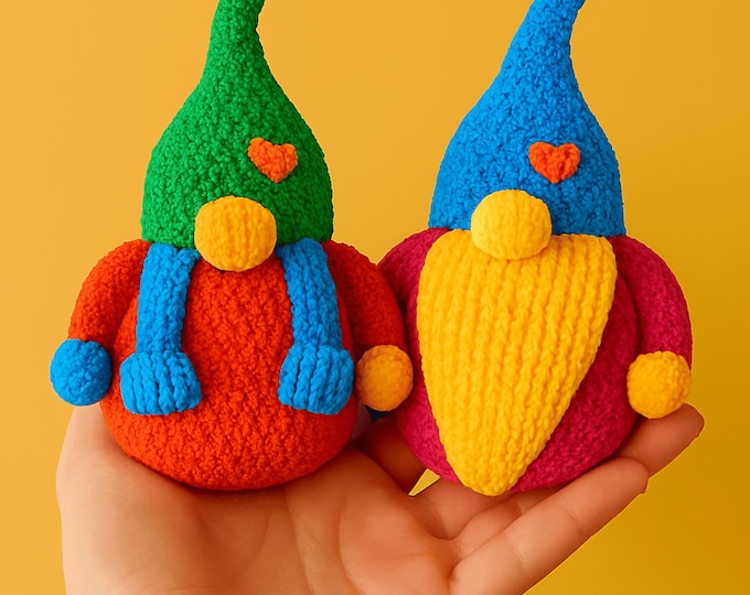 Whimsical Crochet Gnome Pattern PDF | Amigurumi Christmas Gnome, Scandinavian Nordic Decor, Plush Holiday Ornament | Instant Download