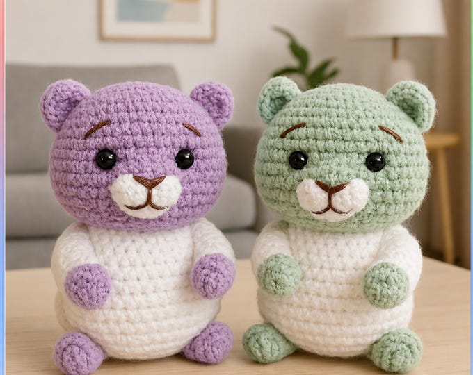 No-Sew Crochet Hamster Pattern PDF, Cute Amigurumi Toy Tutorial, Beginner Friendly Plush Animal Pattern, Handmade Kids Gift